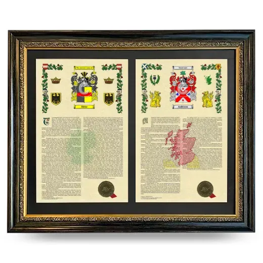Double Armorial History Framed - Heirloom