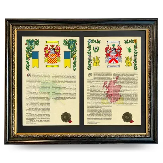 Double Armorial History Framed - Heirloom
