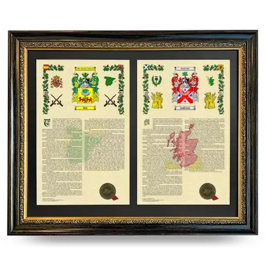Double Armorial History Framed - Heirloom