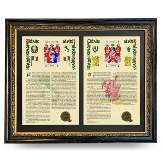 Double Armorial History Framed - Heirloom