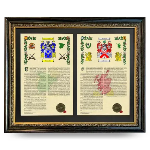 Double Armorial History Framed - Heirloom