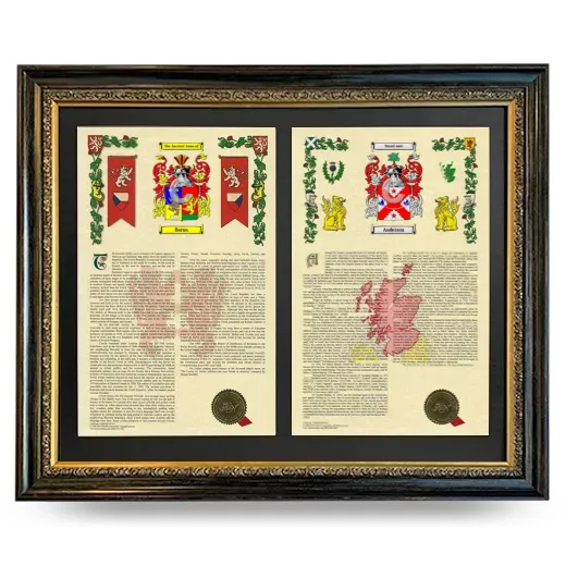 Double Armorial History Framed - Heirloom