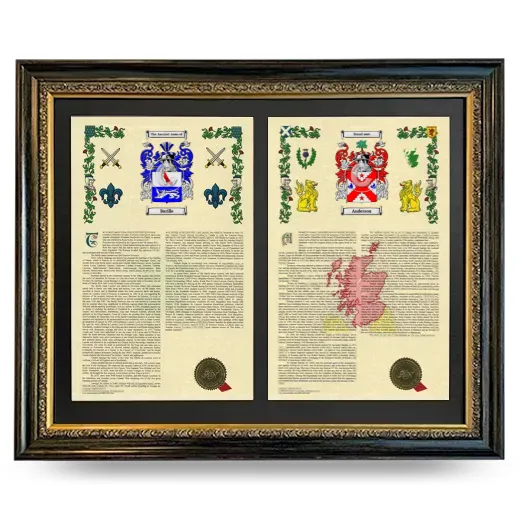 Double Armorial History Framed - Heirloom