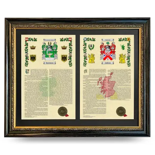 Double Armorial History Framed - Heirloom