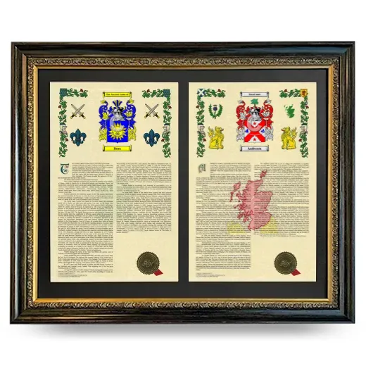 Double Armorial History Framed - Heirloom
