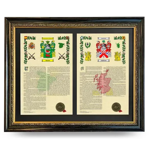 Double Armorial History Framed - Heirloom