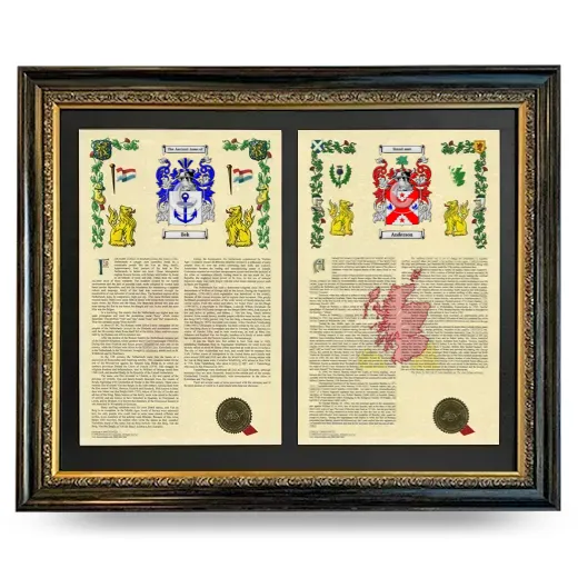 Double Armorial History Framed - Heirloom