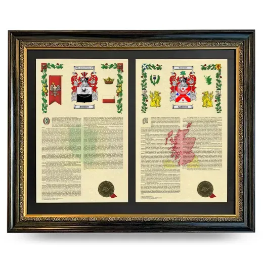 Double Armorial History Framed - Heirloom