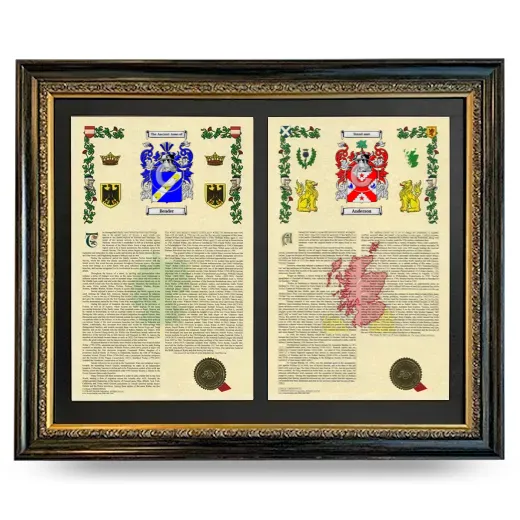 Double Armorial History Framed - Heirloom