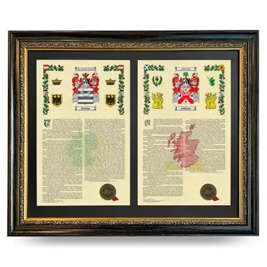 Double Armorial History Framed - Heirloom