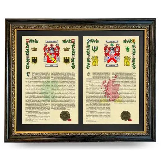 Double Armorial History Framed - Heirloom