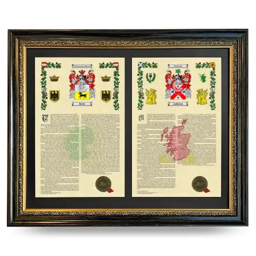 Double Armorial History Framed - Heirloom