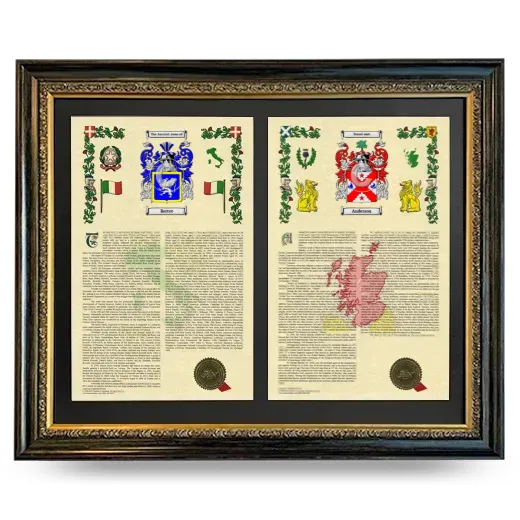 Double Armorial History Framed - Heirloom