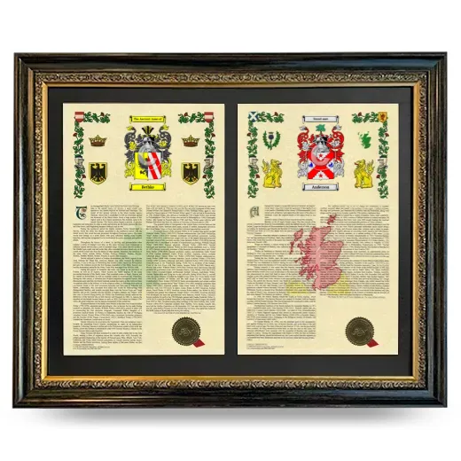 Double Armorial History Framed - Heirloom