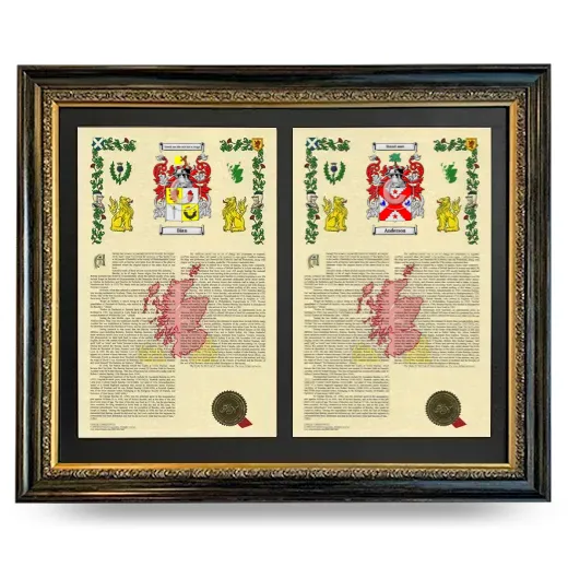 Double Armorial History Framed - Heirloom