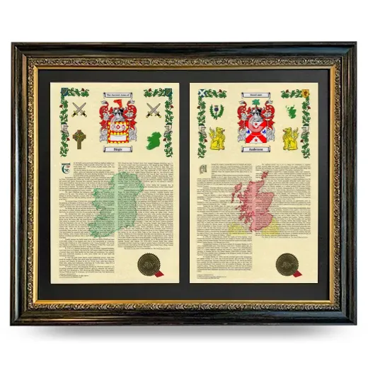 Double Armorial History Framed - Heirloom