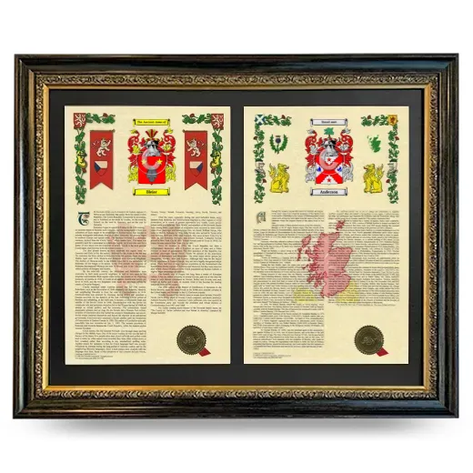 Double Armorial History Framed - Heirloom