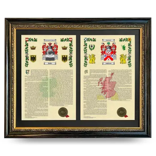 Double Armorial History Framed - Heirloom