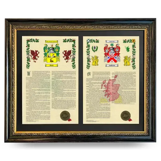 Double Armorial History Framed - Heirloom