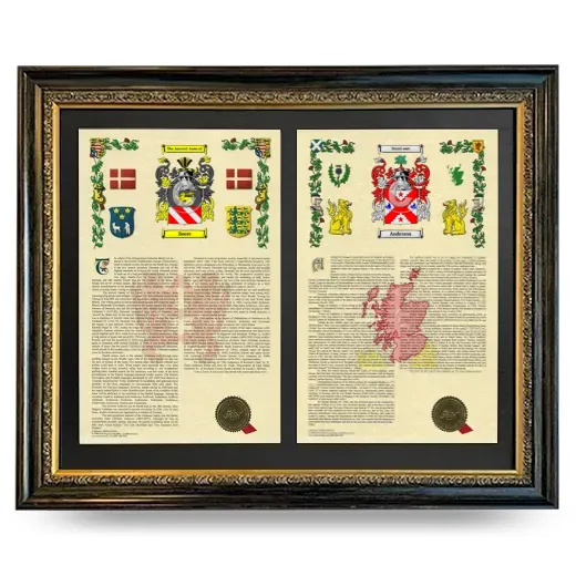 Double Armorial History Framed - Heirloom