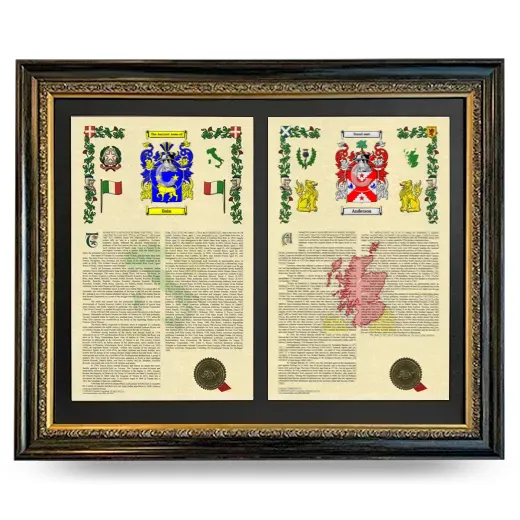 Double Armorial History Framed - Heirloom