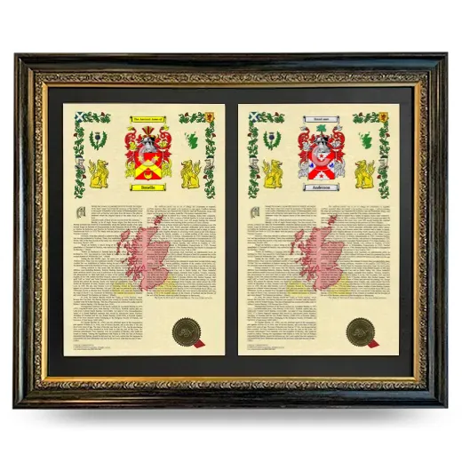 Double Armorial History Framed - Heirloom