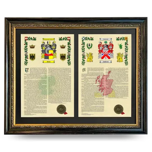 Double Armorial History Framed - Heirloom
