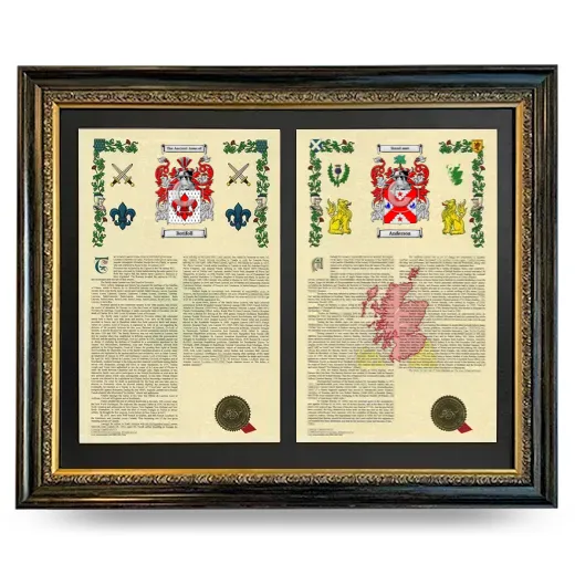 Double Armorial History Framed - Heirloom