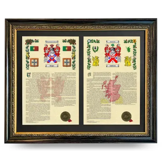 Double Armorial History Framed - Heirloom