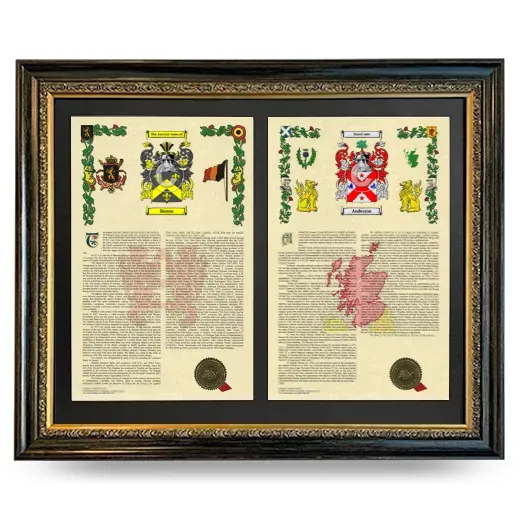 Double Armorial History Framed - Heirloom