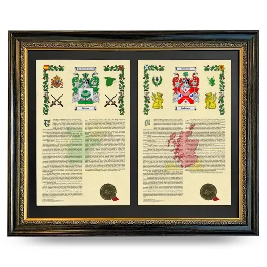 Double Armorial History Framed - Heirloom