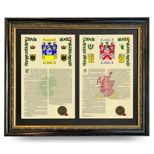 Double Armorial History Framed - Heirloom