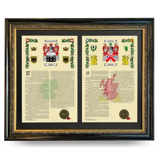 Double Armorial History Framed - Heirloom