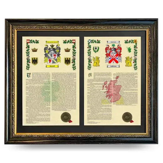 Double Armorial History Framed - Heirloom