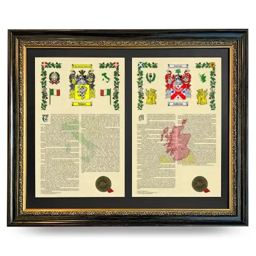 Double Armorial History Framed - Heirloom