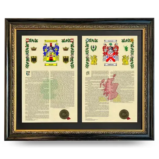 Double Armorial History Framed - Heirloom