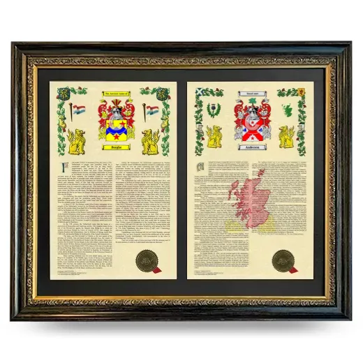 Double Armorial History Framed - Heirloom