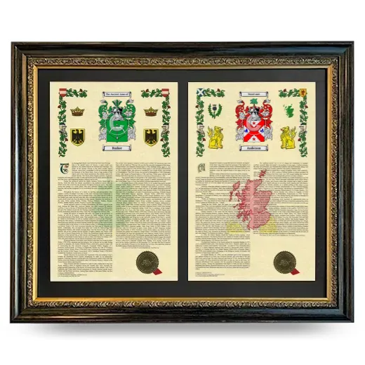 Double Armorial History Framed - Heirloom