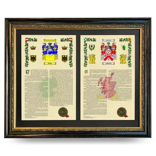 Double Armorial History Framed - Heirloom