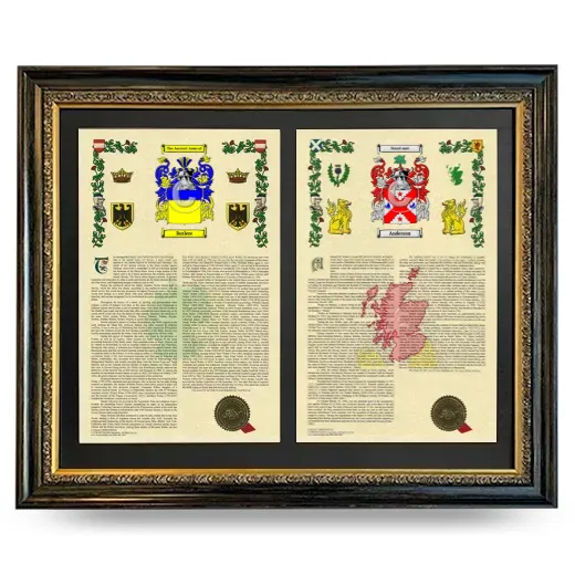 Double Armorial History Framed - Heirloom