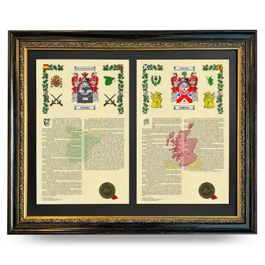 Double Armorial History Framed - Heirloom