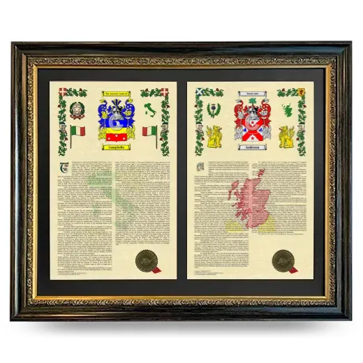 Double Armorial History Framed - Heirloom
