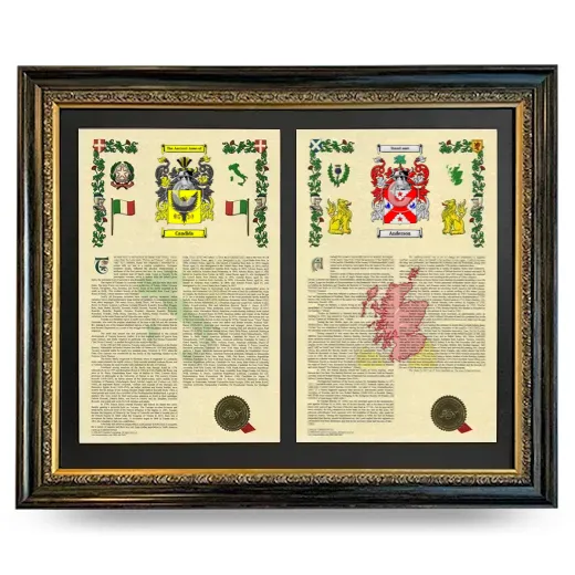 Double Armorial History Framed - Heirloom