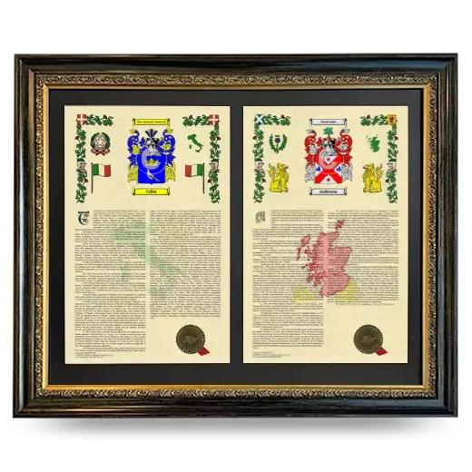 Double Armorial History Framed - Heirloom