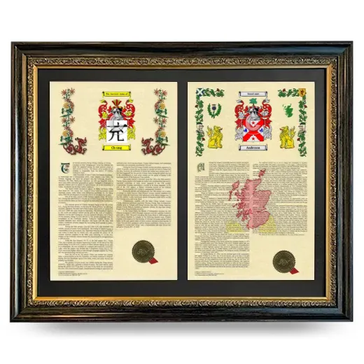 Double Armorial History Framed - Heirloom