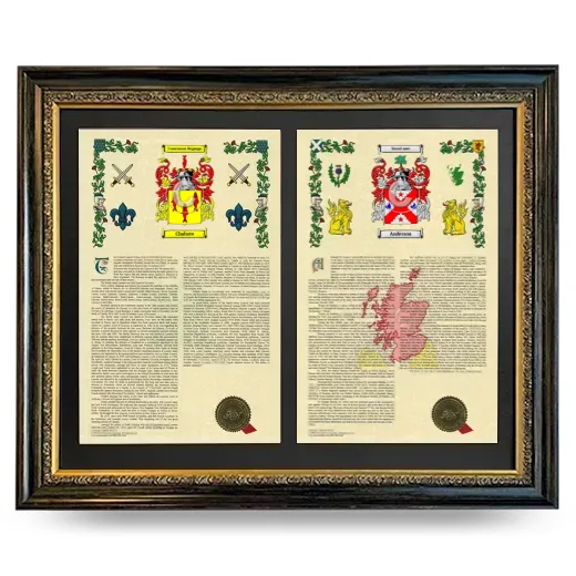 Double Armorial History Framed - Heirloom