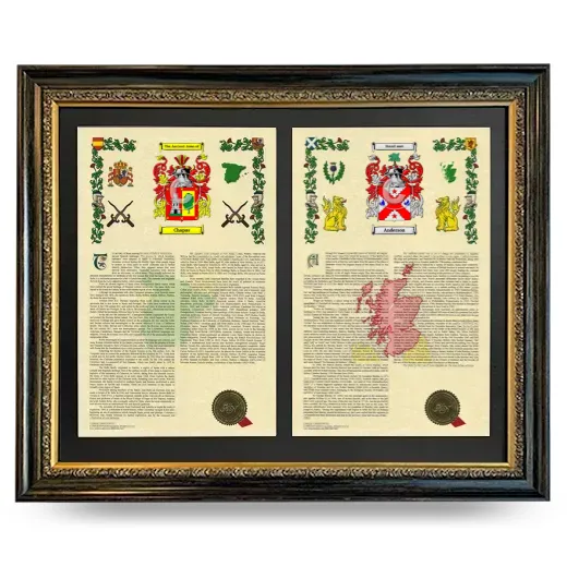 Double Armorial History Framed - Heirloom