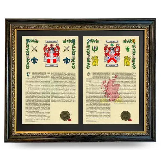 Double Armorial History Framed - Heirloom