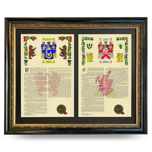Double Armorial History Framed - Heirloom