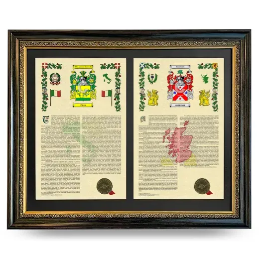 Double Armorial History Framed - Heirloom